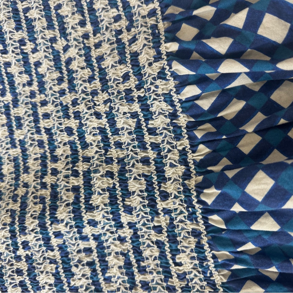 Blue and White Cory Lynn Calter Patterned Dress - Picture 3 of 4